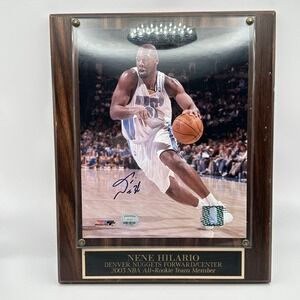 Signed Nene Hilario Denver Nuggets‎ Forward/Center 03 NBA All Rookie Team Plaque